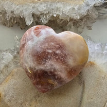 Load image into Gallery viewer, Pink Amethyst X Flower Agate Heart
