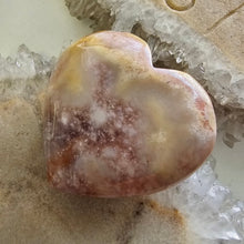 Load image into Gallery viewer, Pink Amethyst X Flower Agate Heart
