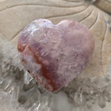 Load image into Gallery viewer, Pink Amethyst X Flower Agate Heart
