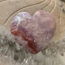 Load image into Gallery viewer, Pink Amethyst X Flower Agate Heart

