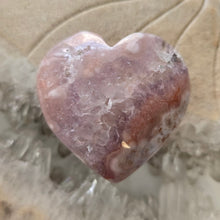 Load image into Gallery viewer, Pink Amethyst X Flower Agate Heart
