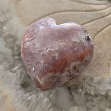 Load image into Gallery viewer, Pink Amethyst X Flower Agate Heart
