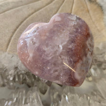 Load image into Gallery viewer, Pink Amethyst X Flower Agate Heart
