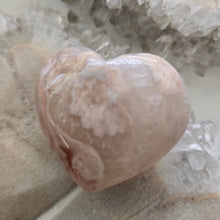 Load image into Gallery viewer, Pink Amethyst X Flower Agate Heart
