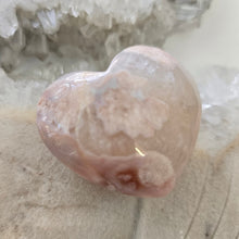 Load image into Gallery viewer, Pink Amethyst X Flower Agate Heart
