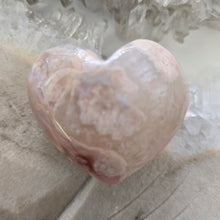 Load image into Gallery viewer, Pink Amethyst X Flower Agate Heart
