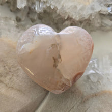 Load image into Gallery viewer, Pink Amethyst X Flower Agate Heart

