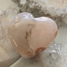 Load image into Gallery viewer, Pink Amethyst X Flower Agate Heart
