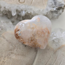 Load image into Gallery viewer, Pink Amethyst X Flower Agate Heart
