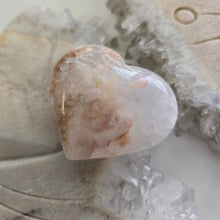Load image into Gallery viewer, Pink Amethyst X Flower Agate Heart
