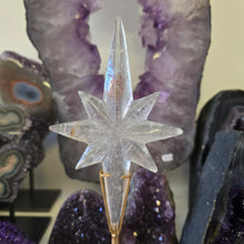 Load image into Gallery viewer, Clear Quartz Polaris Star on stand.
