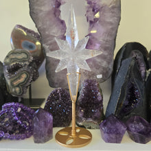 Load image into Gallery viewer, Clear Quartz Polaris Star on stand.
