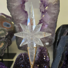 Load image into Gallery viewer, Clear Quartz Polaris Star on stand.

