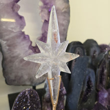 Load image into Gallery viewer, Clear Quartz Polaris Star on stand.

