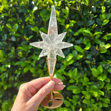 Load image into Gallery viewer, Clear Quartz Polaris Star on stand.
