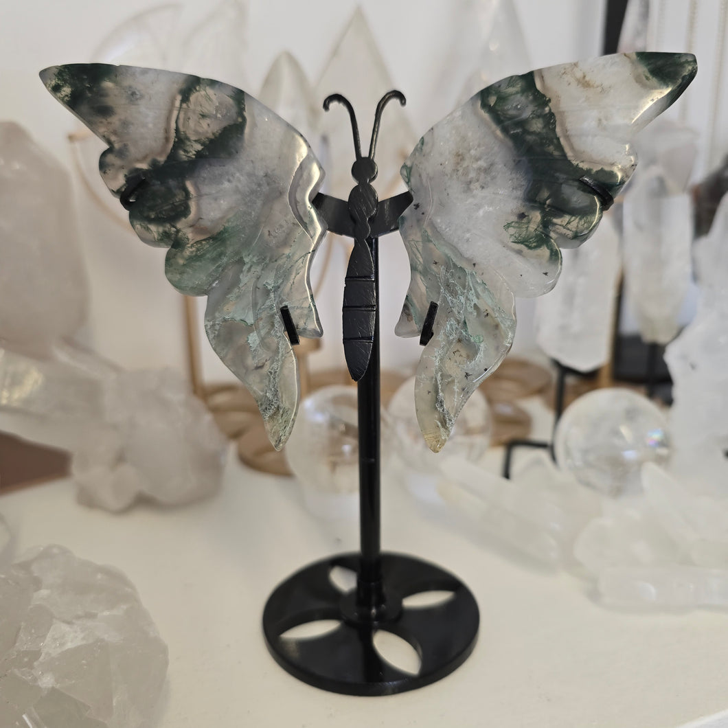 Moss Agate Butterfly Wings