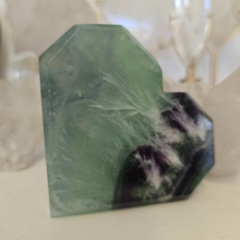 Load image into Gallery viewer, Feather Fluorite Heart - faceted
