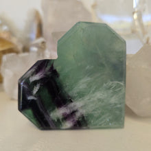 Load image into Gallery viewer, Feather Fluorite Heart - faceted
