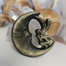 Load image into Gallery viewer, Gold Sheen Obsidian Fairy Moon
