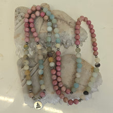 Load image into Gallery viewer, 108 Amazonite Rhodonite Bead Mala Necklace/Bracelet

