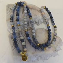 Load image into Gallery viewer, 108 Blue Picasso Jasper Mala Necklace/Bracelet
