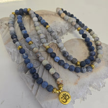 Load image into Gallery viewer, 108 Blue Picasso Jasper Mala Necklace/Bracelet
