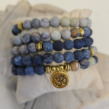 Load image into Gallery viewer, 108 Blue Picasso Jasper Mala Necklace/Bracelet
