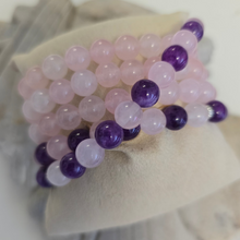 Load image into Gallery viewer, 108 Rose Quartz and Amethyst Mala Necklace/Bracelet
