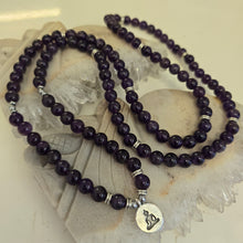 Load image into Gallery viewer, 108 Amethyst Mala Necklace/Bracelet
