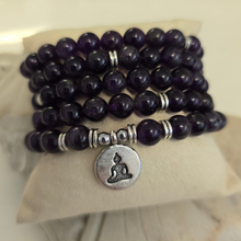 Load image into Gallery viewer, 108 Amethyst Mala Necklace/Bracelet
