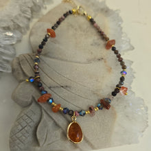 Load image into Gallery viewer, Rhodonite and Carnelian Bead Anklet

