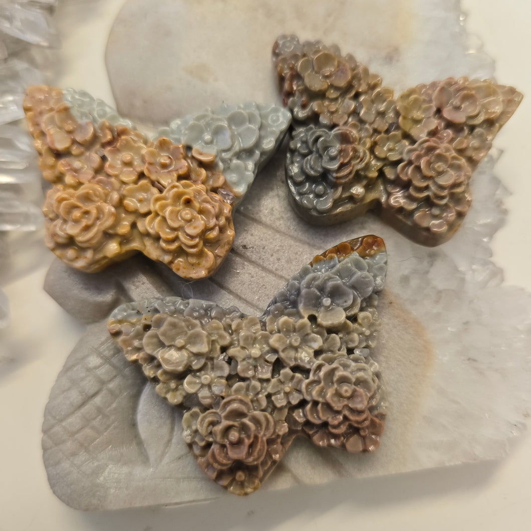 Alashan Agate Flower Butterfly