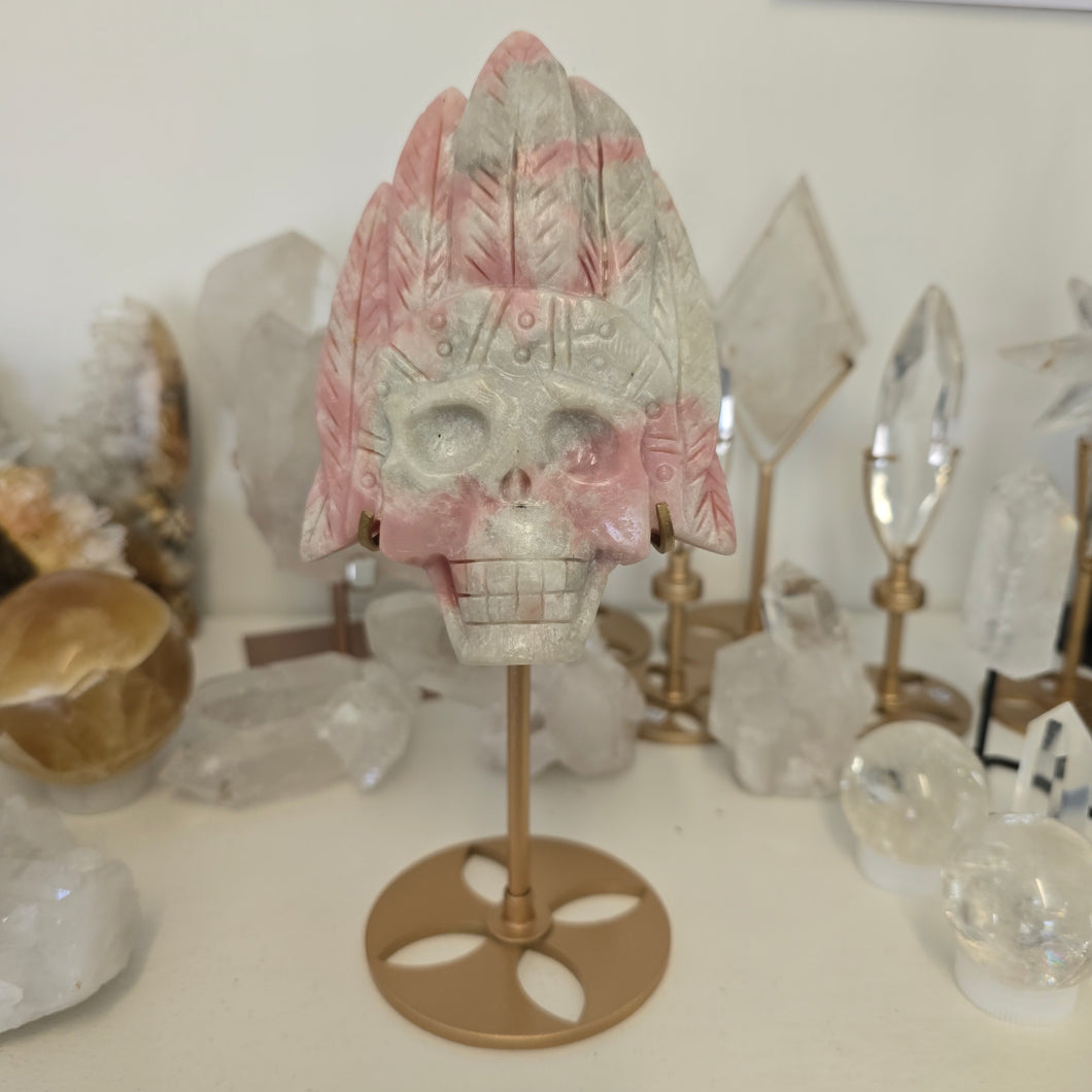 Pink Opal Indian Skull