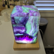 Load image into Gallery viewer, Rainbow Fluorite Square Lamp
