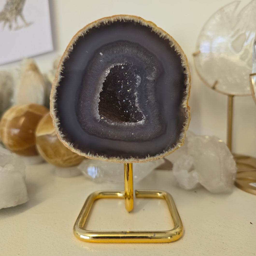 Agate Geode on Stand