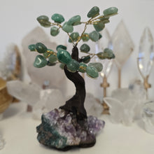 Load image into Gallery viewer, Green Quartz Bonsai Tree on Amethyst Cluster
