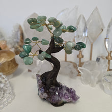 Load image into Gallery viewer, Green Quartz Bonsai Tree on Amethyst Cluster
