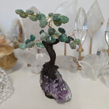 Load image into Gallery viewer, Green Quartz Bonsai Tree on Amethyst Cluster
