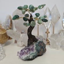 Load image into Gallery viewer, Green Quartz Bonsai Tree on Amethyst Cluster
