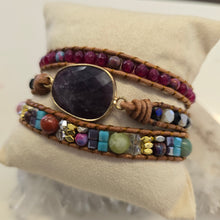 Load image into Gallery viewer, Amethyst and Lepidolite Wrap Bracelet
