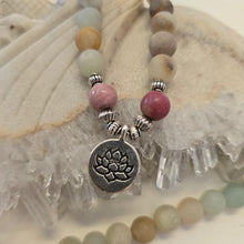 Load image into Gallery viewer, 108 Amazonite Rhodonite Bead Mala Necklace/Bracelet
