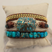 Load image into Gallery viewer, Turquoise Howlite Wrap Bracelet
