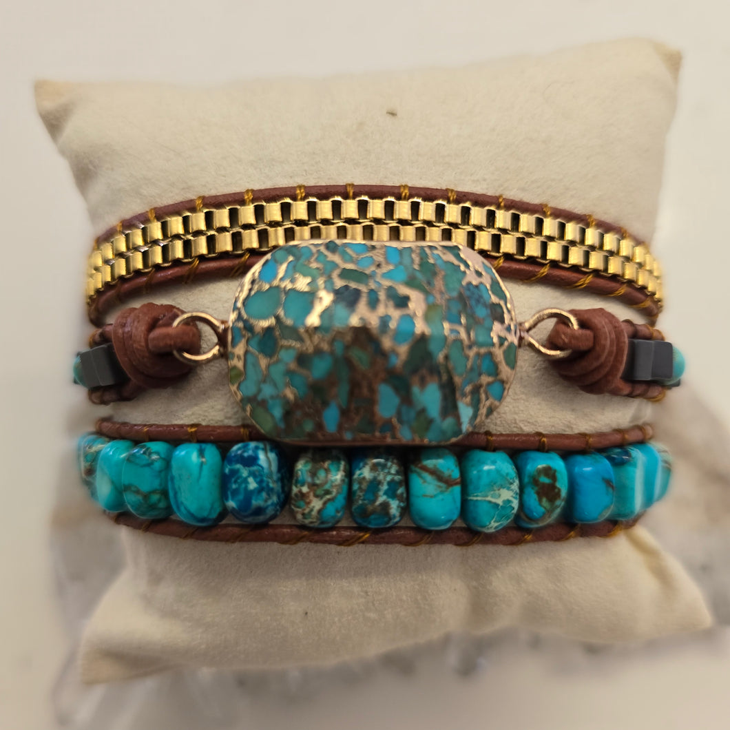 Turquoise Howlite Wrap Bracelet