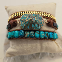 Load image into Gallery viewer, Turquoise Howlite Wrap Bracelet
