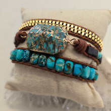 Load image into Gallery viewer, Turquoise Howlite Wrap Bracelet
