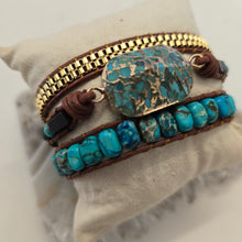 Load image into Gallery viewer, Turquoise Howlite Wrap Bracelet
