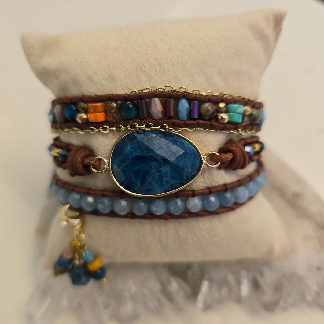 Blue Apatite Wrap Bracelet