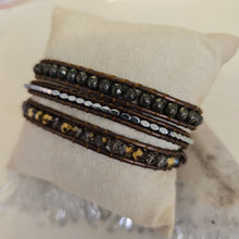 Load image into Gallery viewer, Pyrite Bronze Wrap Bracelet
