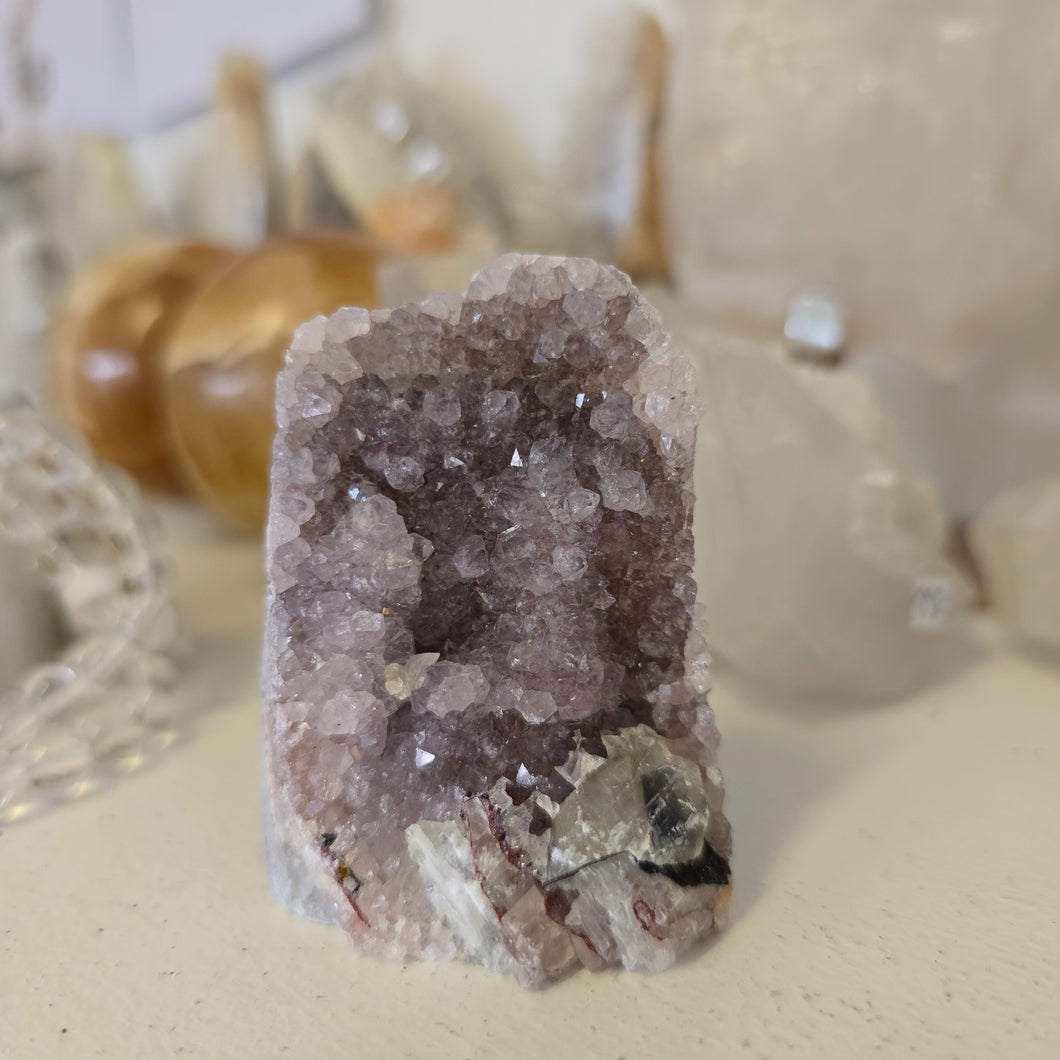 Amethyst with Calcite Inclusion Cutbase
