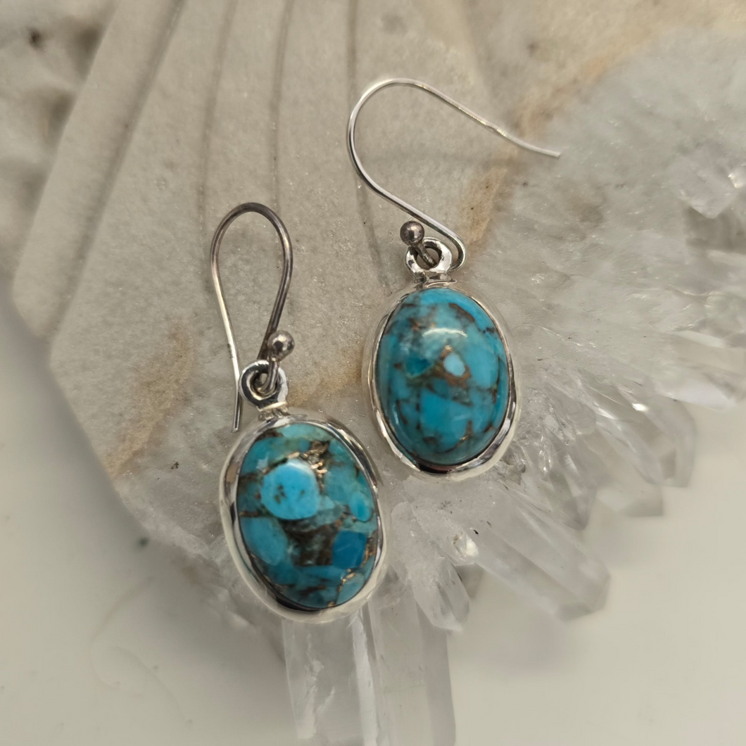 Mojave Turquoise Sterling Silver Ear-rings